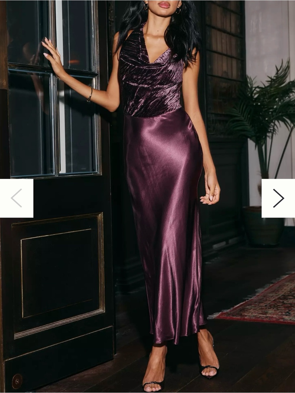 Anthropologie Velvet Cowl-Neck Halter-Neck Maxi Dress NWT